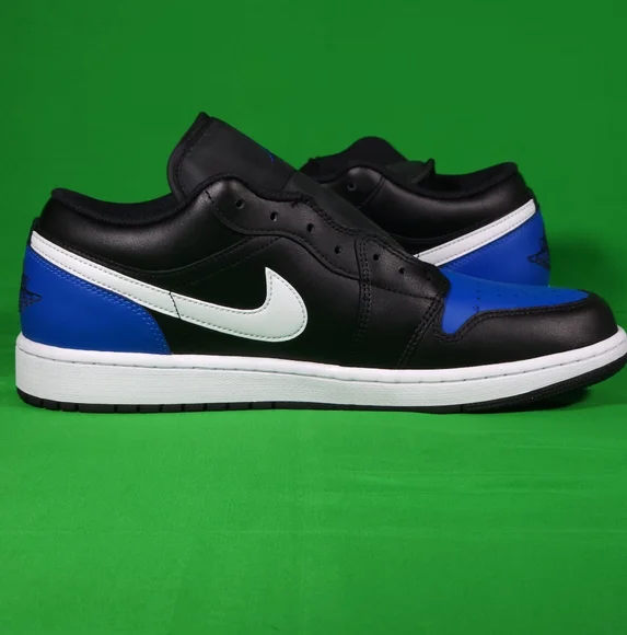 ❌️SOLD❌️ Nike Air Jordan 1 Low 'Black Royal Toe' Size 12 Mens 553558-042 - Picture 6 of 8